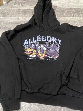 Black Graphic Pullover Hoodie - Men's